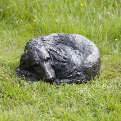Bronze Dog Sculpture: Lying Setter by Elizabeth Foster