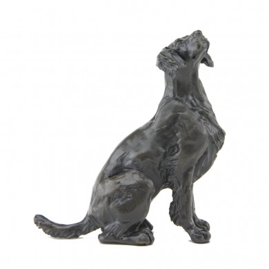 Bronze Dog Sculpture: Sitting Springer Spaniel by Sue Maclaurin