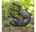 Bronze Hare Sculpture: Garden Rolling Hare by Sue Maclaurin (Life Size)