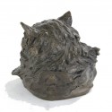 Bronze Cat Sculpture: Cat Head Portrait by Elizabeth Foster