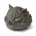 Bronze Cat Sculpture: Cat Head Portrait by Elizabeth Foster