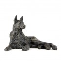 Bronze Dog Sculpture: Lying German Shepherd by Sue Maclaurin