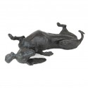Bronze Dog Sculpture: Rolling Dachshund (Life Sized) by Sue Maclaurin