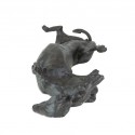 Bronze Dog Sculpture: Rolling Dachshund (Life Sized) by Sue Maclaurin