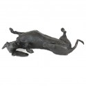 Bronze Dog Sculpture: Rolling Dachshund (Life Sized) by Sue Maclaurin