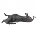 Bronze Dog Sculpture: Rolling Dachshund (Life Sized) by Sue Maclaurin