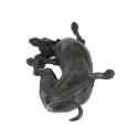 Bronze Dog Sculpture: Rolling Dachshund (Life Sized) by Sue Maclaurin