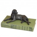 Bronze Dog Sculpture: Lying Labrador by Sue Maclaurin