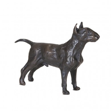 Bronze Dog Sculpture: Standing Bull Terrier by Sue Maclaurin 