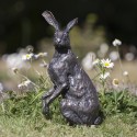 Bronze Hare Sculpture: Garden Seated Hare by Sue Maclaurin (Life Size)