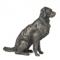 Bronze Dog Sculpture: Sitting Golden Retriever by Sue Maclaurin