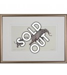 Limited Edition Elephant Print: Elephant Mother and Baby by Jonathan Sanders (Framed)