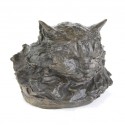 Bronze Cat Sculpture: Cat Head Portrait by Elizabeth Foster