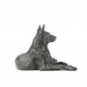 Bronze Dog Sculpture: Lying German Shepherd by Sue Maclaurin