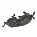 Bronze Dog Sculpture: Rolling Dachshund (Life Sized) by Sue Maclaurin