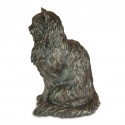Bronze Cat Sculpture: Garden Long Haired Sitting Cat (Life Sized) by Sue Maclaurin