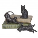 Bronze Cat Sculpture: Long Haired Sitting Cat