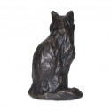 Bronze Cat Sculpture: Long Haired Sitting Cat