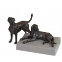 Bronze Dog Sculpture: Lying Labrador by Sue Maclaurin