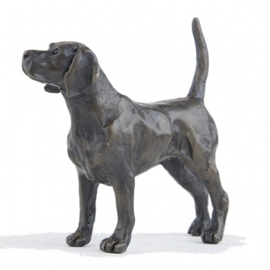 Bronze Dog Sculpture: Female Standing Beagle by Sue Maclaurin