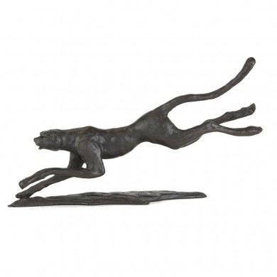 Bronze Cheetah Sculpture: Large Flying Cheetah Jonathan Sanders