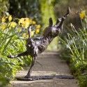 Bronze Hare Sculpture: Garden Flying Hare by Sue Maclaurin (Life Size)