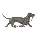 Bronze Dog Sculpture: Trotting Wire Haired Dachshund by Sue Maclaurin