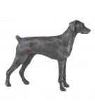 Bronze Dog Sculpture: Female Standing Dobermann (Docked)