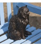 Bronze Cat Sculpture: Garden Long Haired Sitting Cat (Life Sized) by Sue Maclaurin