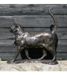 Bronze Cat Sculpture: Garden Walking Cat (Life Sized) by Sue Maclaurin