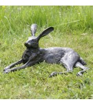 Bronze Hare Sculpture: Garden Resting Hare by Sue Maclaurin (Life Size)