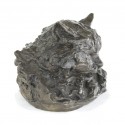 Bronze Cat Sculpture: Cat Head Portrait by Elizabeth Foster