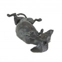 Bronze Dog Sculpture: Rolling Dachshund (Life Sized) by Sue Maclaurin