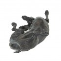 Bronze Dog Sculpture: Rolling Dachshund (Life Sized) by Sue Maclaurin