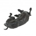 Bronze Dog Sculpture: Rolling Dachshund (Life Sized) by Sue Maclaurin