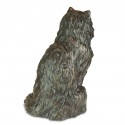 Bronze Cat Sculpture: Garden Long Haired Sitting Cat (Life Sized) by Sue Maclaurin