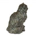 Bronze Cat Sculpture: Garden Long Haired Sitting Cat (Life Sized) by Sue Maclaurin