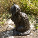 Bronze Cat Sculpture: Garden Long Haired Sitting Cat (Life Sized) by Sue Maclaurin